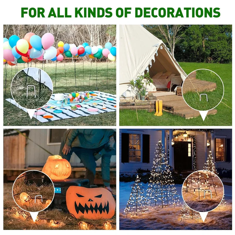 Galvanized Garden Stakes Landscaping Staples U-Shaped Pins Rust-proof Sod Stakes Fences Outdoor Wires Tents Tarps Securing Pegs