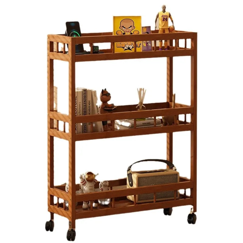 Kitchen multi-functional storage rack, crevice trolley, household living room mobile bathroom multi-layer floor-standing storage