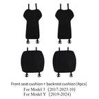 Seat Cover Cushion for Tesla Model 3 Y Flannel White Seat Protection Mat Anti-dirty Non-slip Cushion Car Interior Accessories