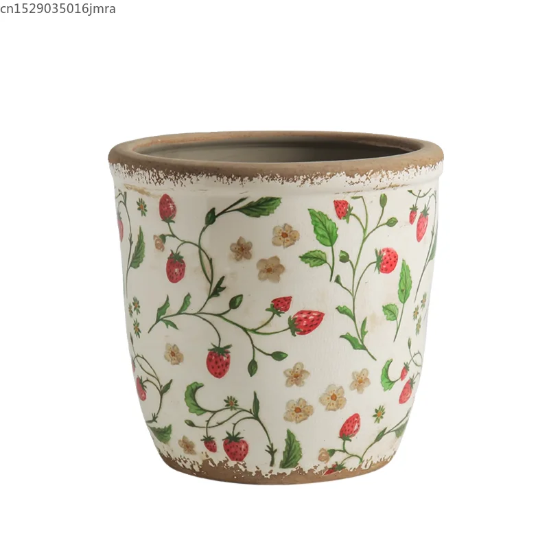 Vintage Ceramic Succulent Flowerpot Planters for Indoor Plants Creative Countryside Style Plant Pot Living Room Decoration
