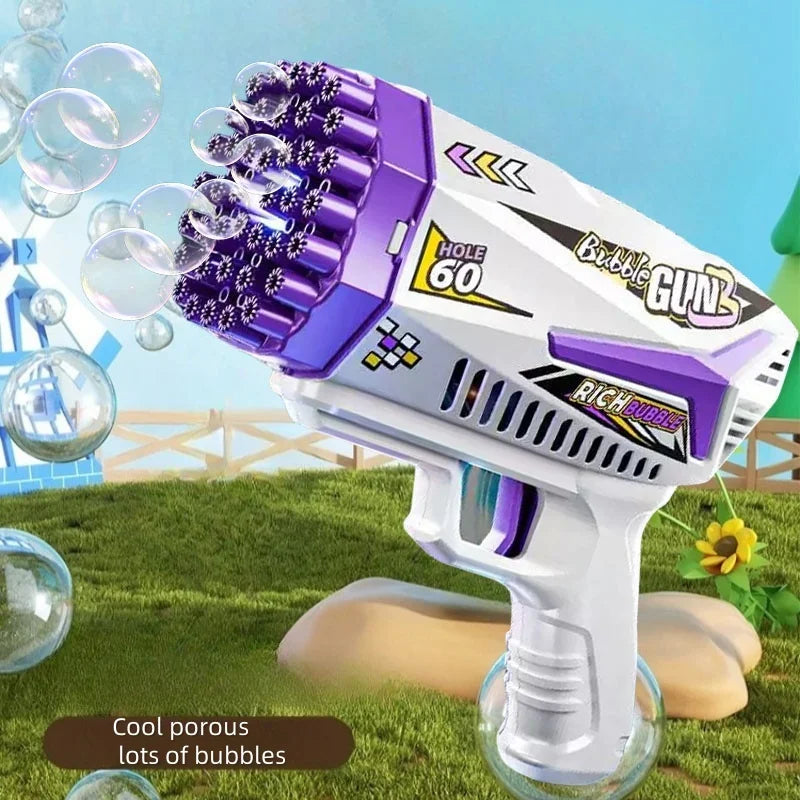Large Capacity Automatic Bubble Gun with LED Lights - Rechargeable Fun! | AlluCanFind