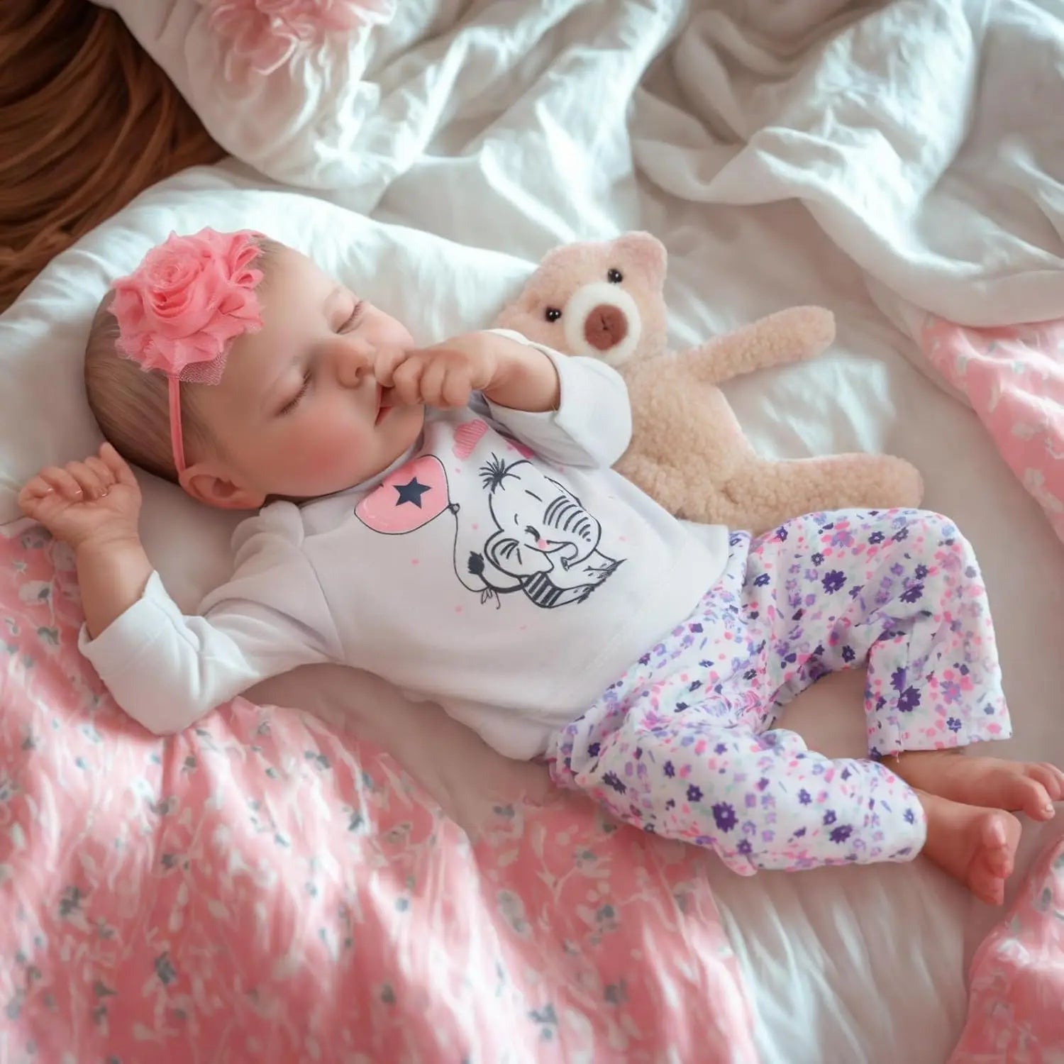 Reborn Baby Doll Girl 17 Inch Realistic Lifelike Newborn Vinyl Full Body with Feeding Kit Gift for Kids