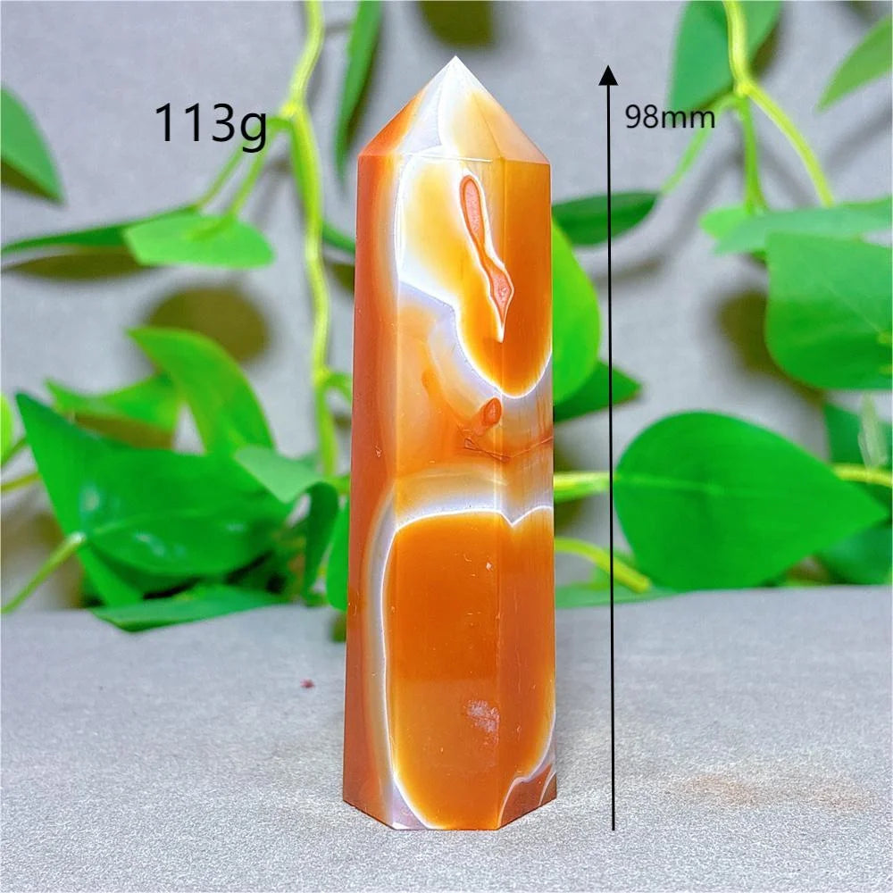 Carnelian Tower Crystal Natural Stone Quartz Home Decoration Minerals Reiki Craft Gifts Energy Healing Meditation Spiritual Love