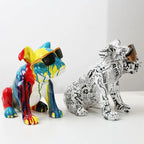 Creative Painting Art English Bulldog Resin Crafts Home Decoration Wine Cabinet Office Decor Resin Crafts Gift Anime Ornaments