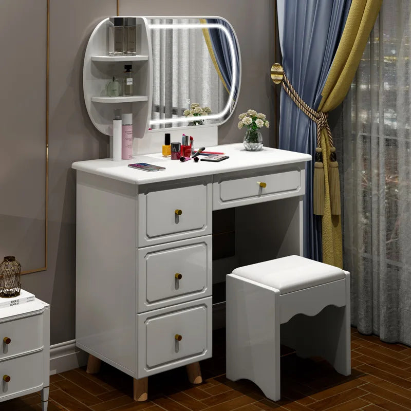 Hot Selling Kids Small New Design Wooden Vanity Mirror Dold Green White Makeup Glass Modern Dresser Dressing Table