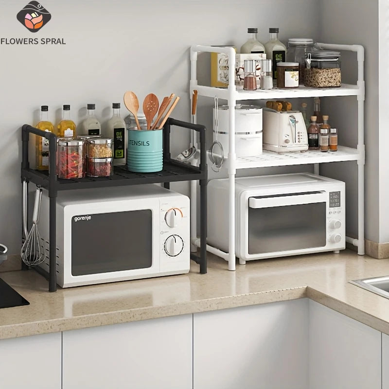 1 Set Of Multifunctional Thickened Household Kitchen Microwave Storage Rack, Microwave Seasoning Storage Rack