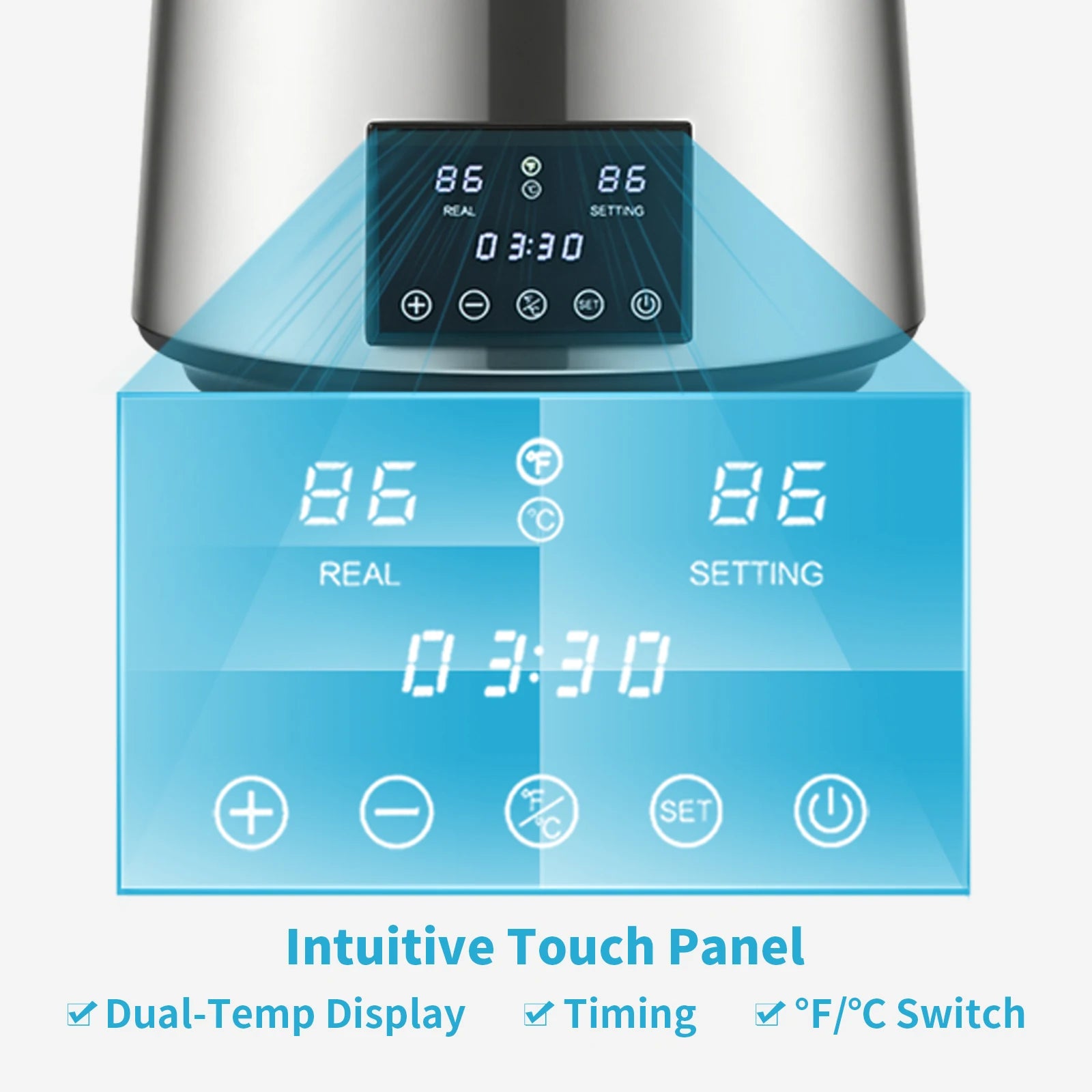 SucceBuy 4L Water Distiller Purifier Filter Dispenser DrinkingBottle Softener Dual Temp Display OverheatProtection HomeAppliance