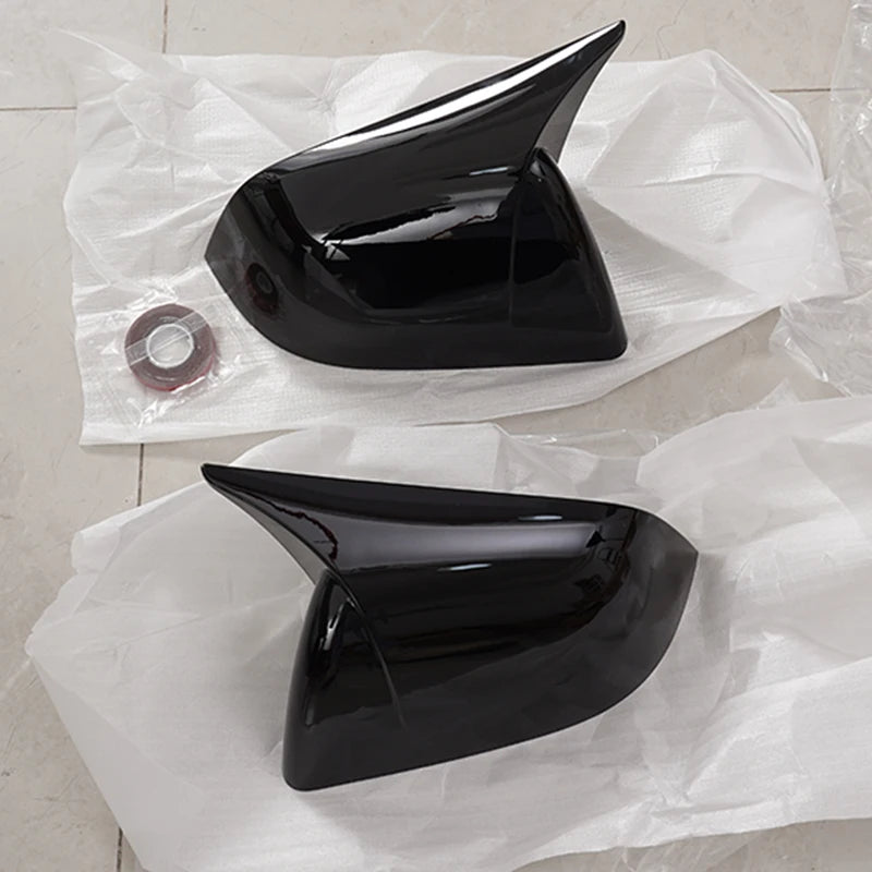 Rearview Mirror Cover Sticker For Tesla Model Y 2020-2023 Glossy Black Side Wing Mirror Cap Case Trim External Car Accessories