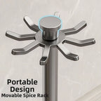 Kitchen Utensil Stand: Rotating Storage Hanger with 8 Hooks,for Countertop Organization Rotatable Cooking Utensils Holder