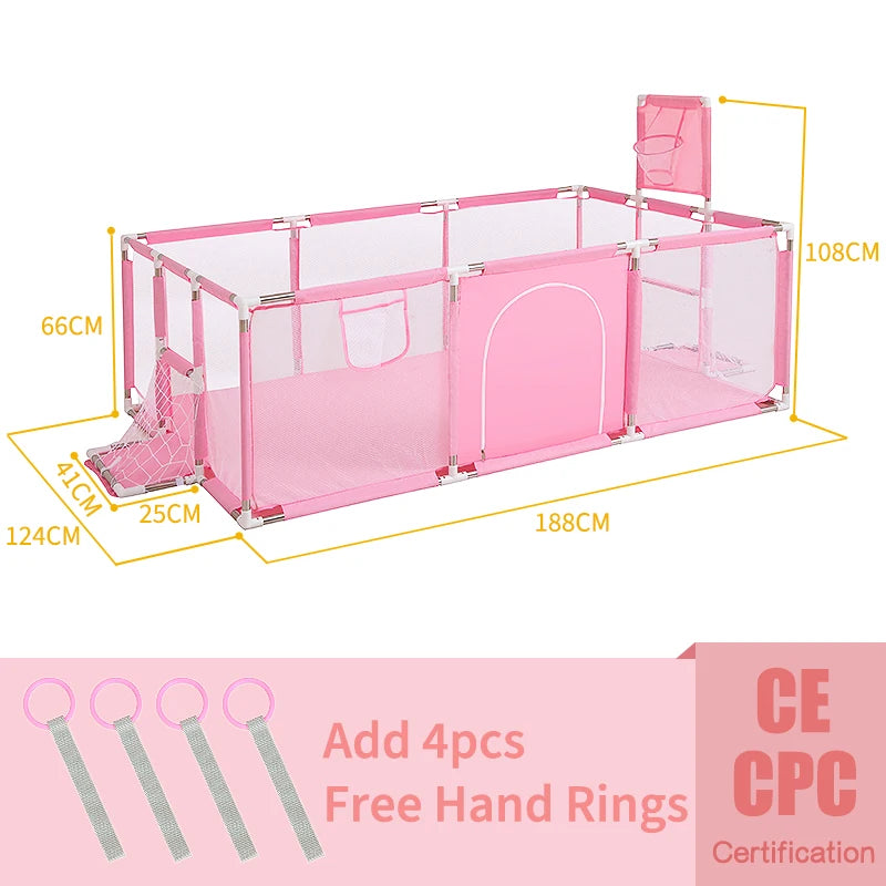 PANGDUBE Baby Playground Playpen for Baby and Toddlers Thicken Steel Pipes & Cloth Baby Fence Play Park Baby Activity Fence