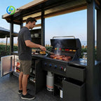 Outdoor Kitchen Stainless Steel BBQ Grill Island Patio Modular Cooking Station Gas Charcoal Countertop Unit