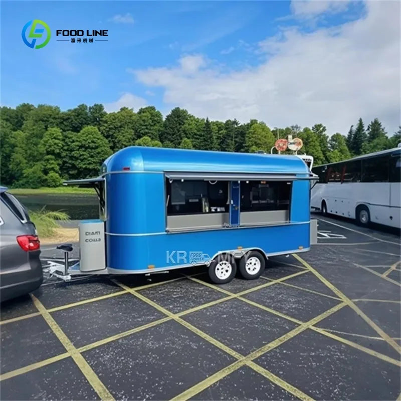 2025 Chinese Mobile Fast Kitchen With Full Equipments Street Cart Stainless Steel Food Truck Coffee For Sale Usa