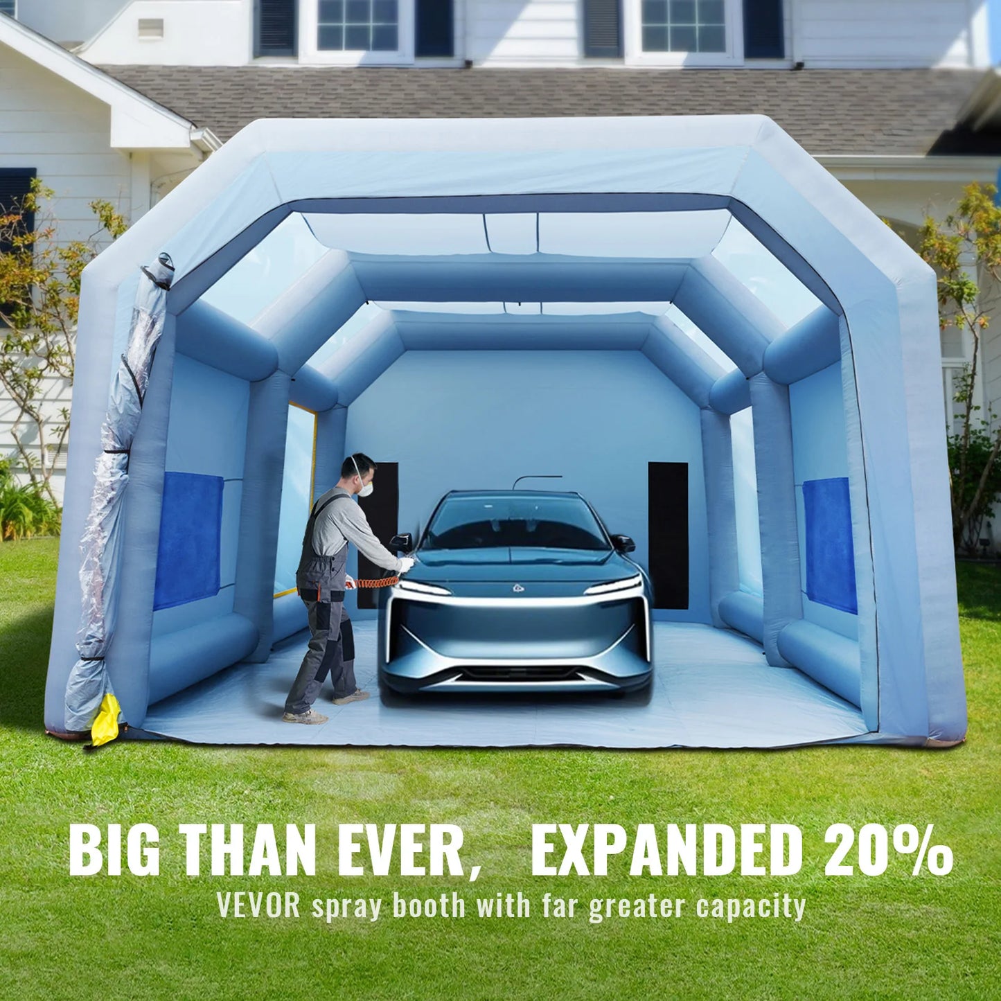 SucceBuy Inflatable Paint Booth with Blowers Inflatable Spray Booth Powerful Spray BoothCar Paint Tent Air Filter System