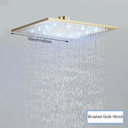 Black Ceiling Intelligent Remote Control LED Rainfall Waterfall Single Shower Head Concealed Shower Tap