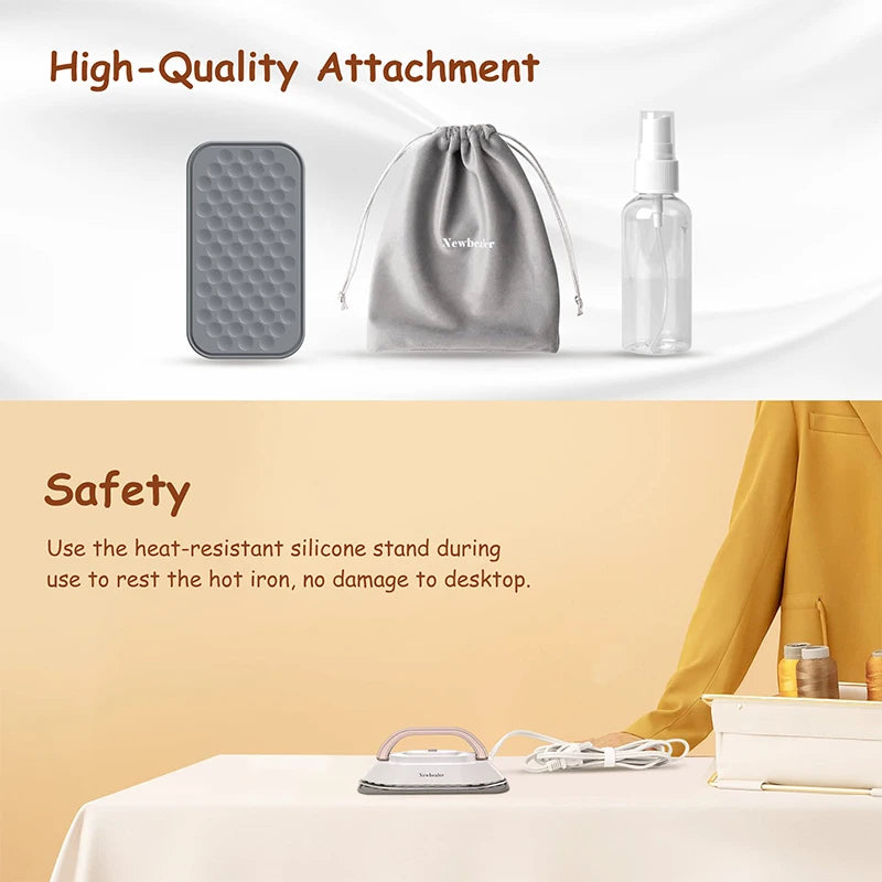 Mini Handheld Travel Iron 120V/220V Lightweight Dry Iron 30S Heat Pres