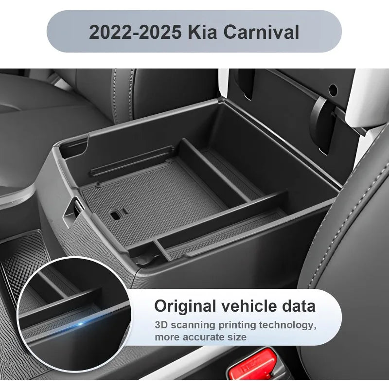 for 2025 Kia Carnival Center Console Organizer for 2025+ Kia Carnival (LX/LXS/EX/SX/SX Prestige) Console Tray Kia Carnival 2025