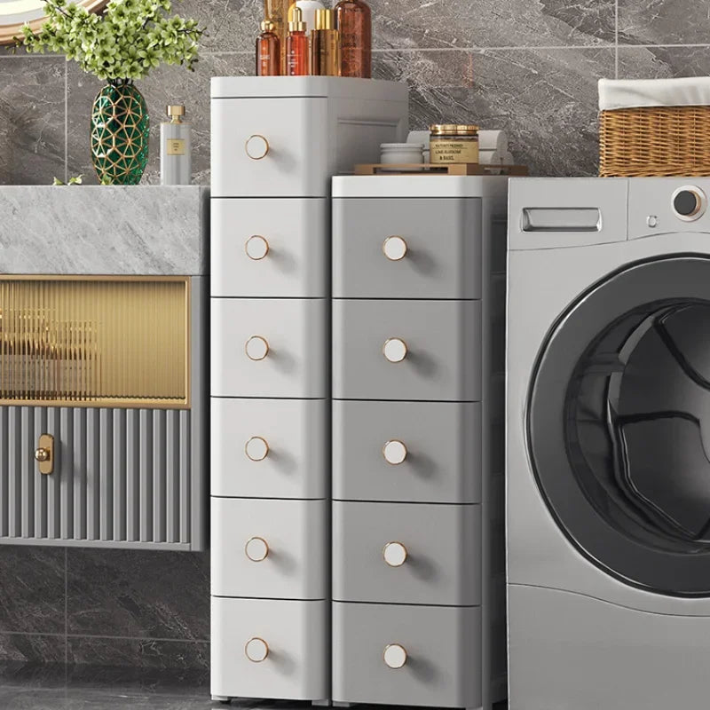 Modern Plastic Cabinet for Bedside Drawer Type Narrow Side Bathroom Cabinet Creative Cabinets for Laundry Room