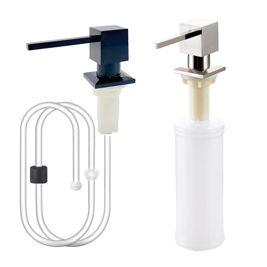 Kitchen Sink Liquid Soap Pump Dispenser Nickle Golden Lotion Holder Pump 360° Head Silicone Tube Kit Under Deck Counter Tool