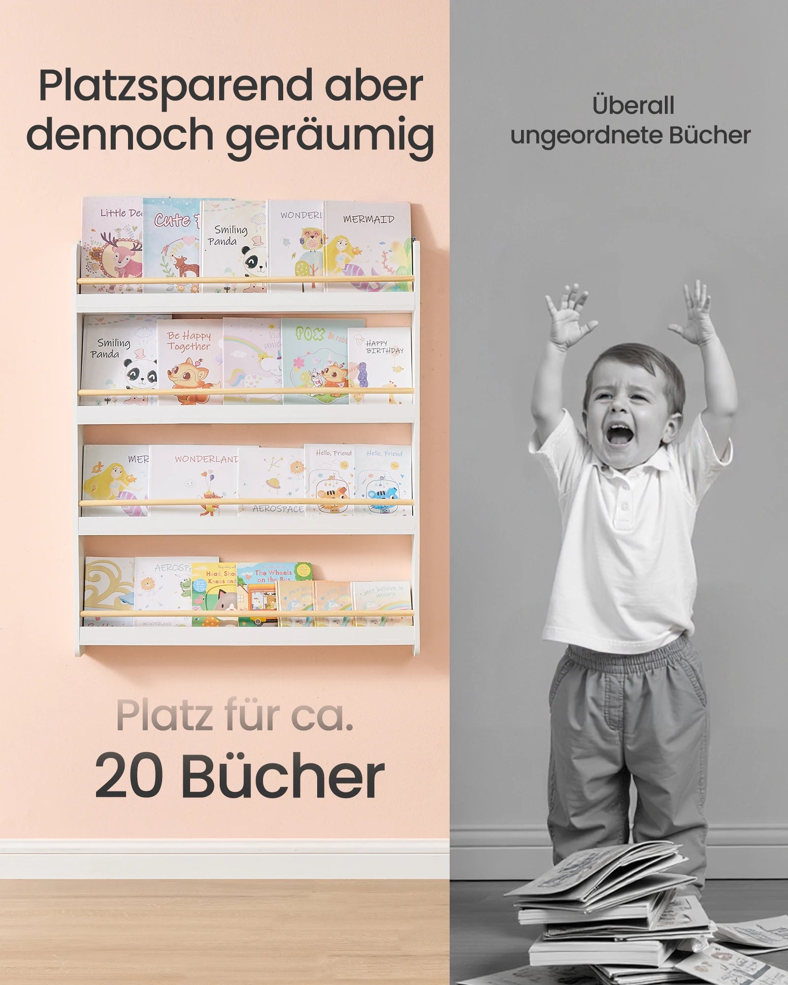 SONGMICS Children's Bookshelf 4 Level toys Shelf CHILDREN'S room Playroom