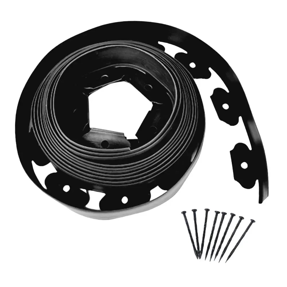 5/10M Fixed Garden Barrier Lawn Grass Plastic Edging Border With 30 Anchoring Spikes Easy Install Garden Edge Kit