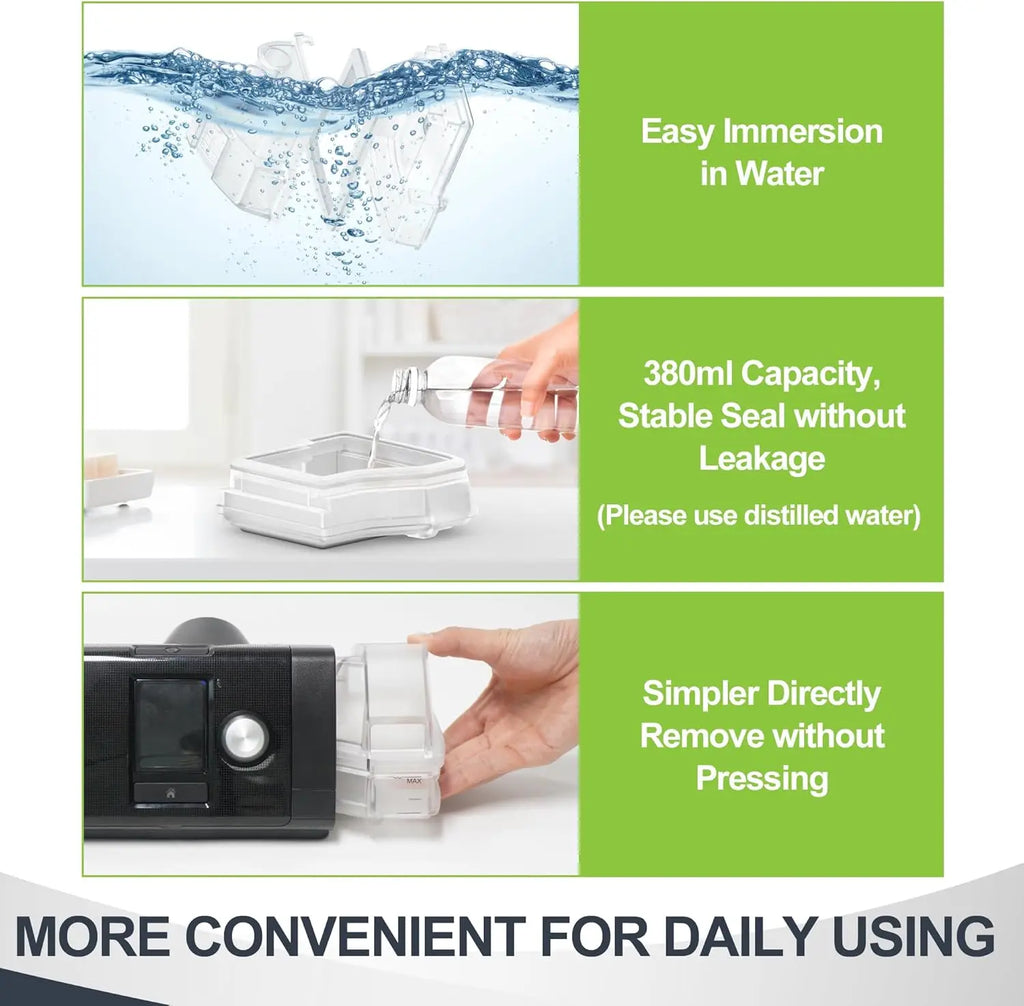 380ml Water Chamber for AirSense 10, Replacement Water Tub for Aircure 10, Easy to Install and Clean, Reliable CPAP S10 Supplies