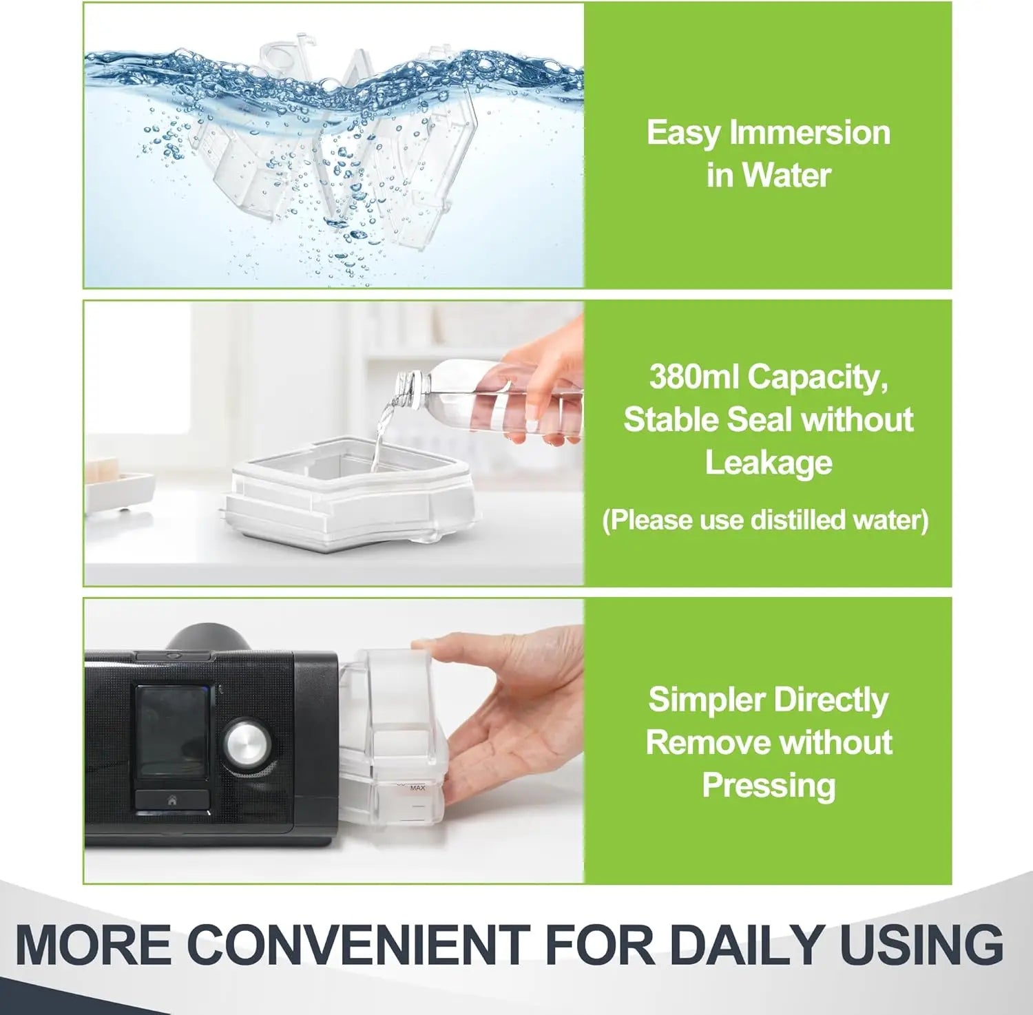 380ml Water Chamber for AirSense 10, Replacement Water Tub for Aircure 10, Easy to Install and Clean, Reliable CPAP S10 Supplies