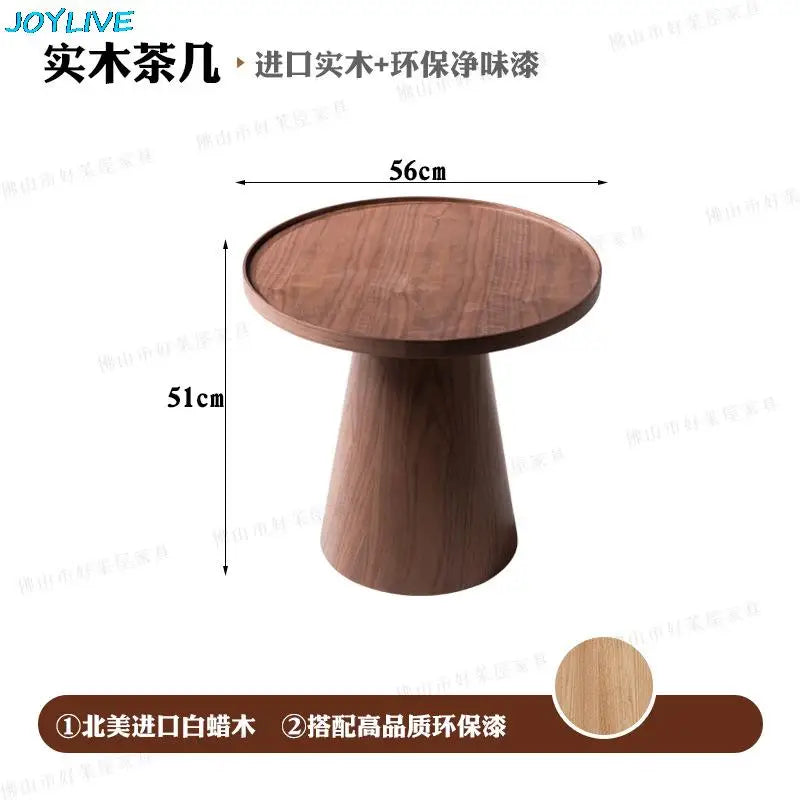JOYLIVE Solid Wood Round Table Vintage Coffee Table Sofa Side Table Japanese Style Home Decoration 2022 New Dropshipping