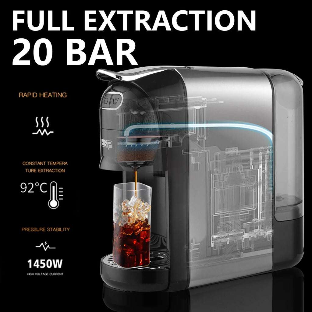 20bar Capsule Coffee Machine Is Compatible with A Variety of Capsules Home Capsule Coffee Machine Can Use Coffee Powder