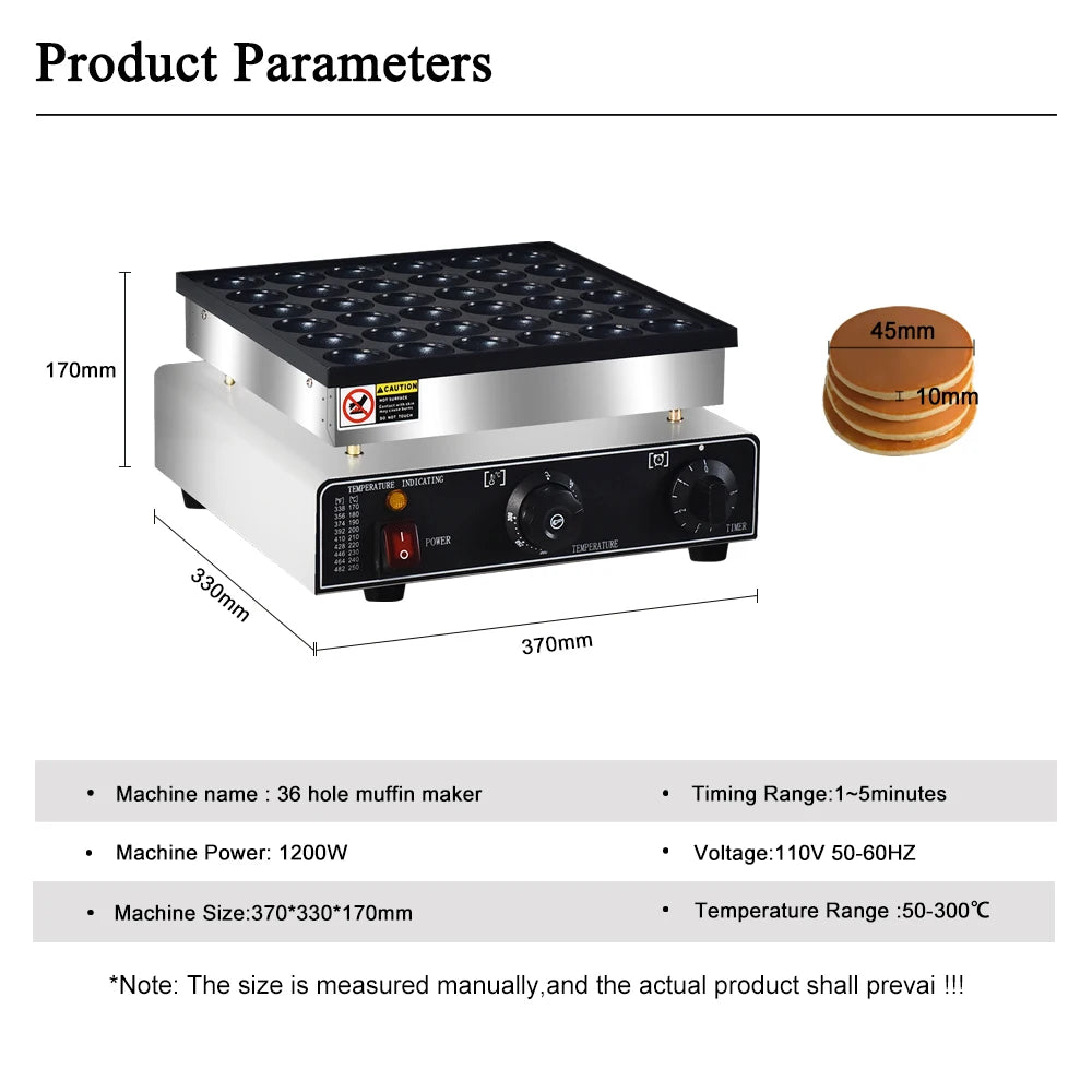 Electric Waffle Maker 36 holes Nonstick Mini Dutch Pancake Maker mini pancake maker machine Dutch Poffertjes grill muffin