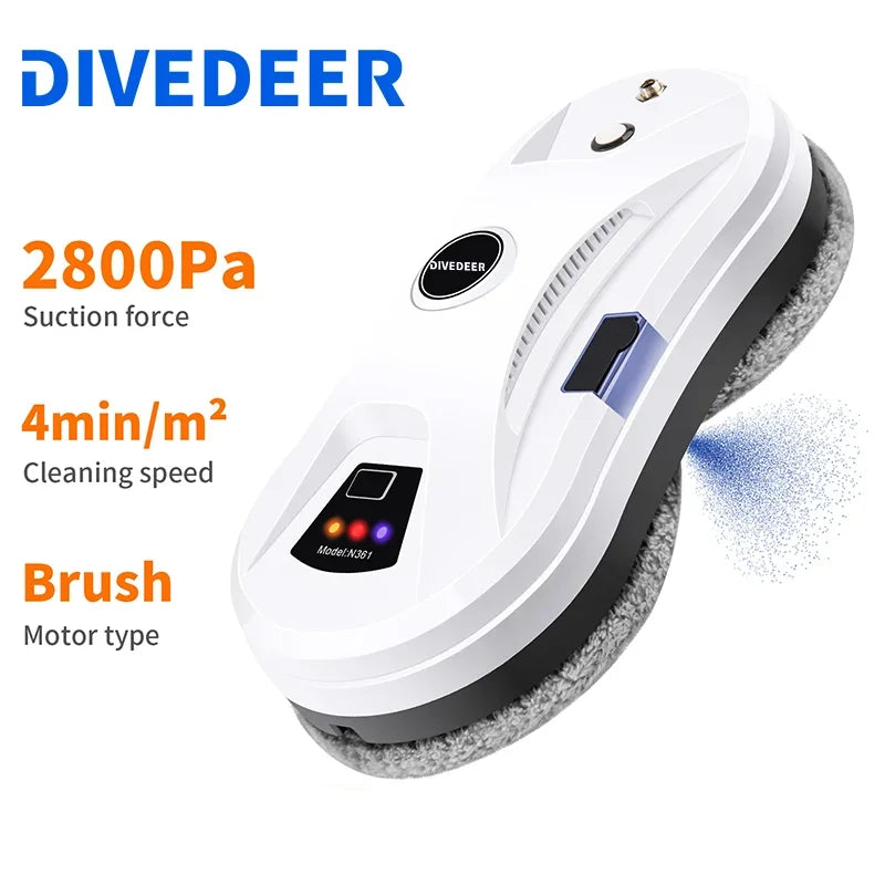 DIVEDEER electric window cleaner one-touch glass cleaning machine home smart wall cleaner window cleaning glass