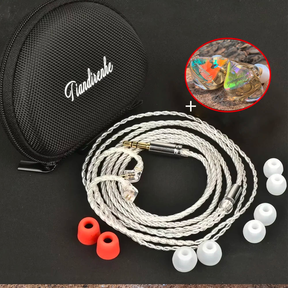 Tiandirenhe TD15 Colorful Flickered HiFi bass earphone in ear Earbuds Dynamic DJ Stage Fever IEM cable For TFZ