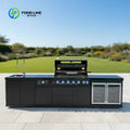Customized Stainless Steel Outdoor Kitchen Island For Backyard Patio Garden Outdoor Kitchen Cabinet with Complete BBQ Setup