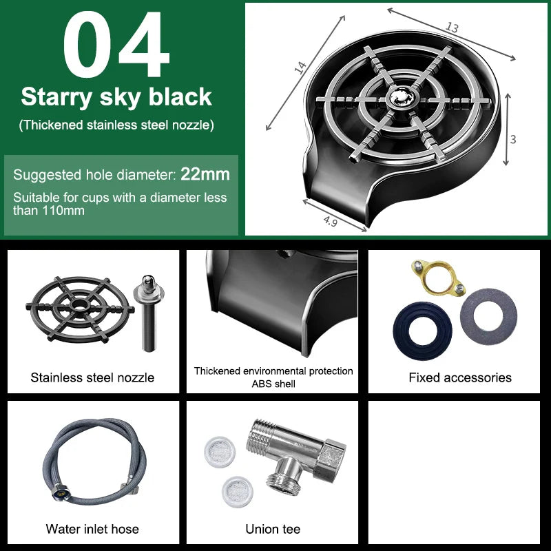 Sink Faucet Glass Cup Automatic Cup Washer Bar for Beer Milk Coffee Cleaner Tool Kitchen Sink Accessories