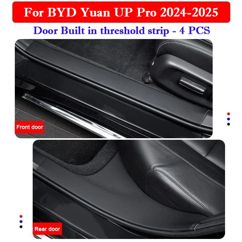 For BYD Yuan UP Pro 2024 2025 Car Door Threshold Strip Protective Stickers Door Trunk Scratch Trampling Resistant Stickers Pad