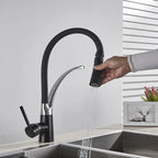 Chrome/Nickel/Black/Gold Rubber Kitchen Faucet Mixer Tap 360 Degree Rotation Pull Down Stream Sprayer Taps torneira de cozinha