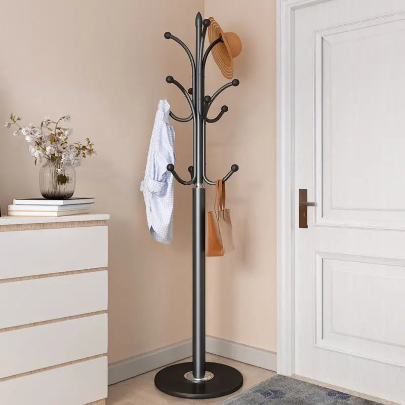 Iron Hat Rack Floor Standing Bedroom Hanger Household Living Room Vertical Minimalist Clothes and Clothing Storage Rack