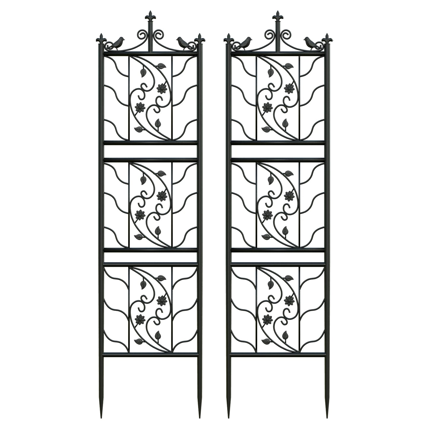 Metal Garden Trellis Tall Plant Climbing Fence for Vegetables Grapes and Flowers