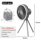 10000mAh Camping Fan Rechargeable Desktop Portable Circulator Wireless