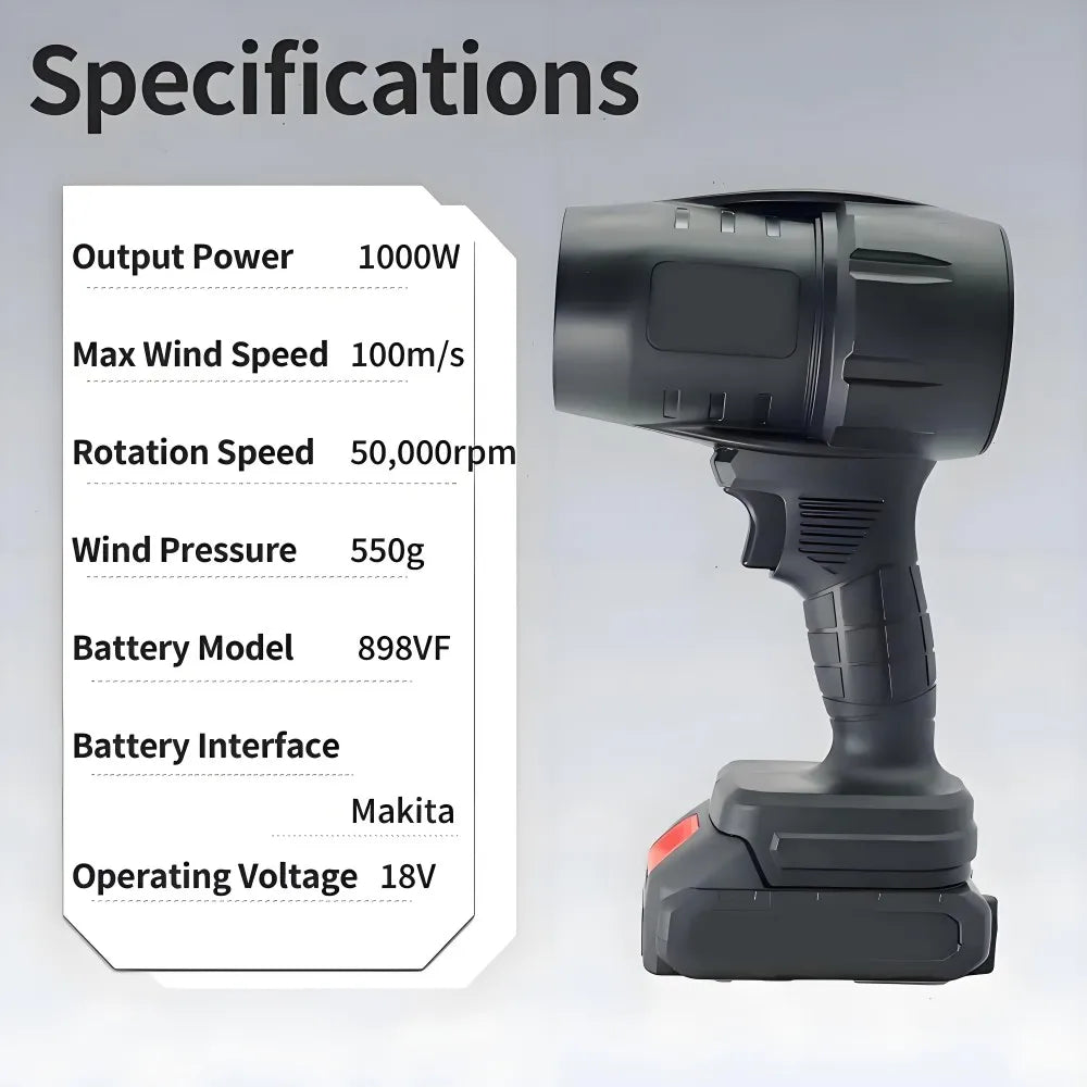 Violent Hair Dryer Turbine Fan for Cleaning Fallen Leaves, Computer Dust, Snow and Sand. Powerful Electric Blower (No Battery)