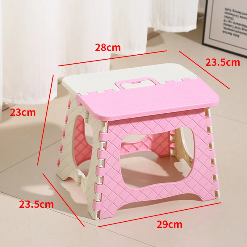 Children's Folding Stool Great Lightweight Portable Folding Stool Small Footstool with Handles Outdoor Travel Stool Homewares