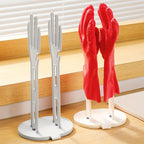 Hand Shaped Rubber Glove Drying Rack Detachable Kitchen Bathroom Dish Gloves Holder with Drain Base Countertop Organizer 1pc