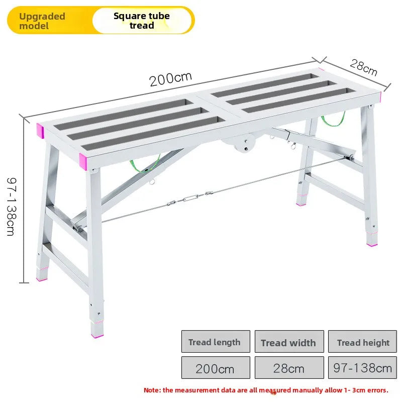 Folding telescopic stool single and double support scaffold hot dip galvanized folding footstool