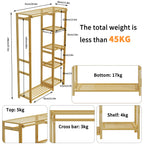 Open Wardrobe Clothes Coat Hanging Rack Heavy Duty Organizer Storage Shelf