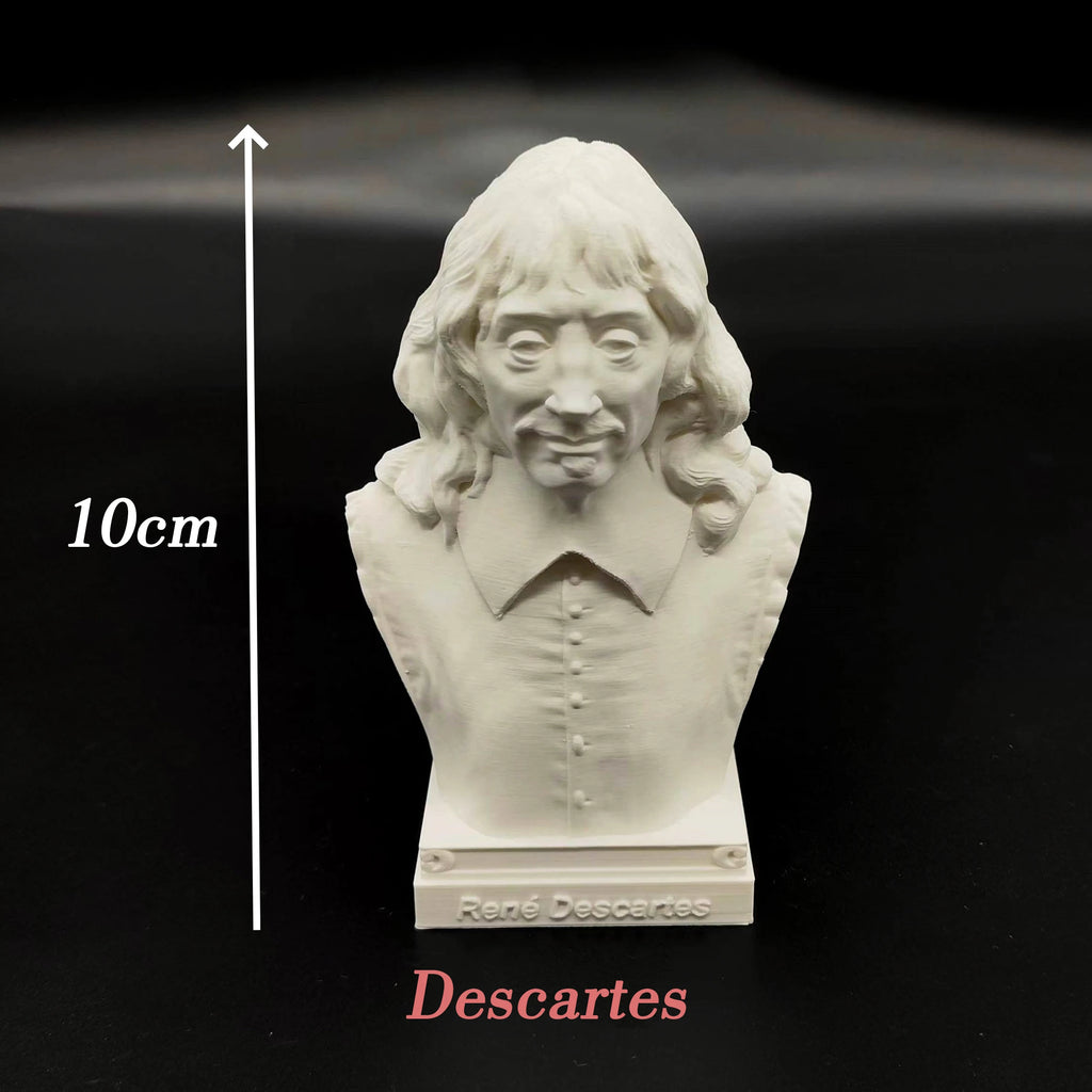 French writer philosopher ornaments Descartes, Montesquieu, Foucault, Voltaire and Rousseau imitation plaster statues  souvenirs