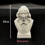 French writer philosopher ornaments Descartes, Montesquieu, Foucault, Voltaire and Rousseau imitation plaster statues  souvenirs