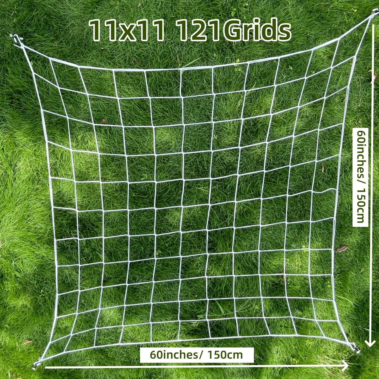 4'' Mesh Grow Tent Trellis Netting, Heavy-Duty Elastic Plant Net with Steel Hooks, Flexible Hydroponics Support for Horticulture