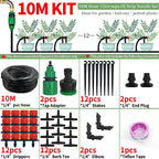 10-30M Garden 1/4'' Drip Irrigation Kit Automatic Watering System Nozzles for Farmland Bonsai Plant Flower Vegetable Greenhouse