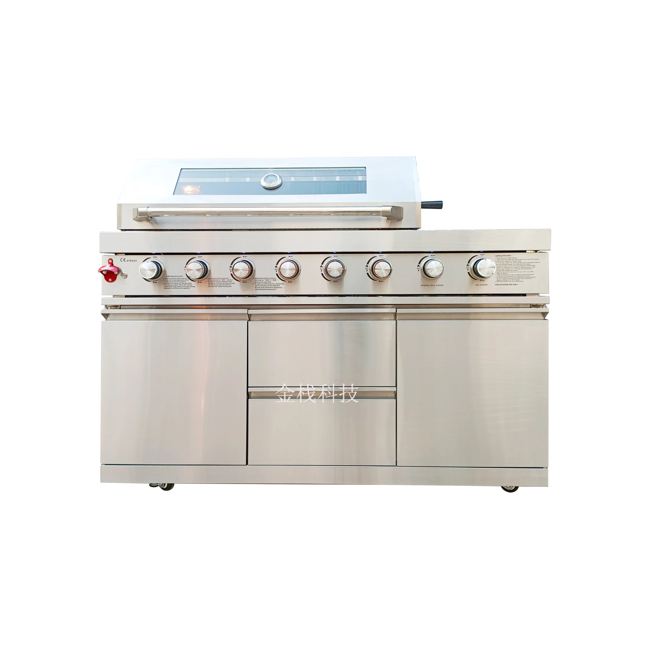 Modern Korean Stainless Steel Outdoor Kitchen Cabinet New Comprehensive Garden BBQ Propane Gas Carbon Island