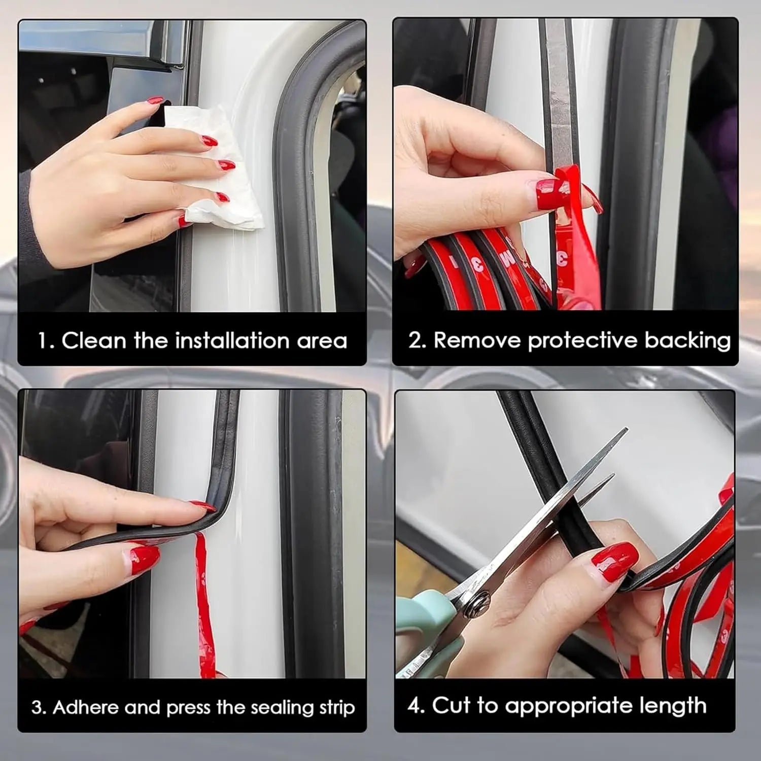 For Tesla Model 3 Highland,,Door Seal Strip Kit Rubber Noise Insulation Weather strip Trunk Hood Sunroof  AB Pillar Trim Sealing