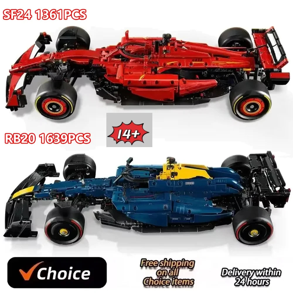 Technical RB20 F1 Race Car Building Blocks - MOC Model Kit